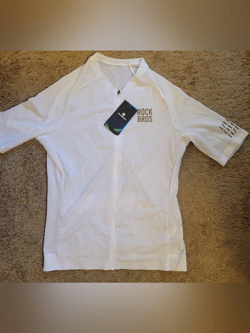Men's White Cycling Jersey